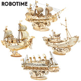 Robotime Boat & Ship Model 3D Wooden Puzzle Assembly Kit