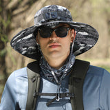 B_Outdoor Solar Rechargeable Wide Brim Fan Hat