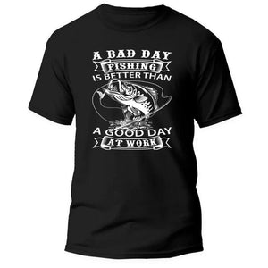 Bad Day Fishing" T-Shirt - Comfortable & Casual Men's Fishing Tee