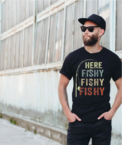 T-shirt Here Fishing