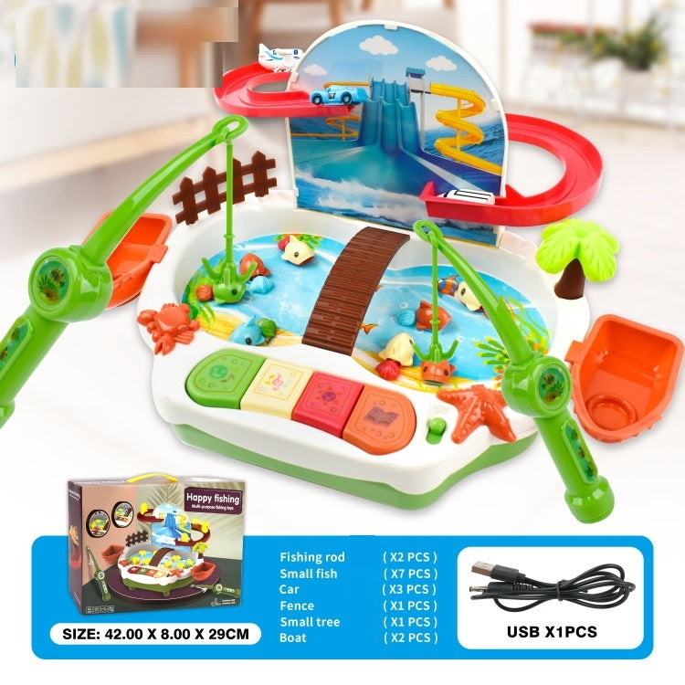 Electric Creative Fishing Platform Climbing Slide Toy