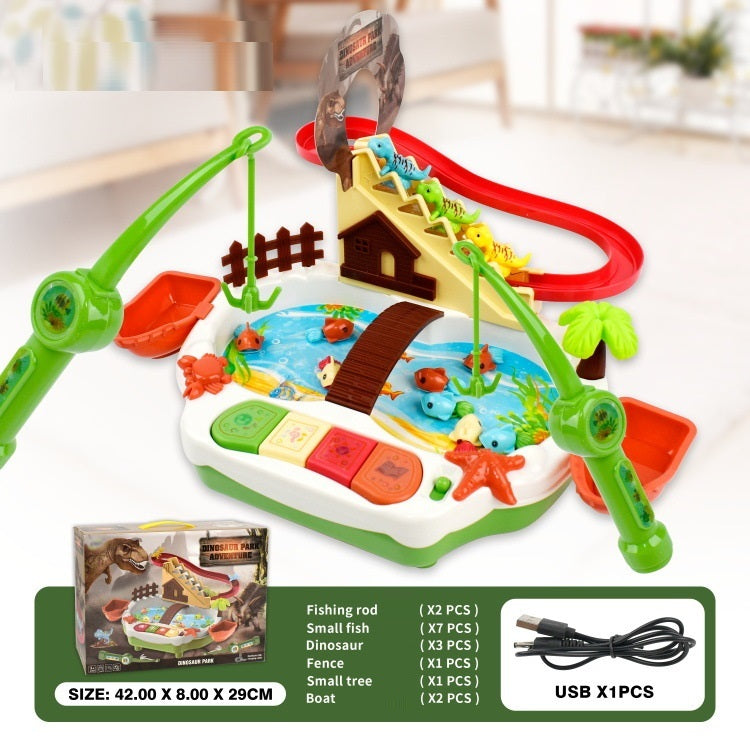 Electric Creative Fishing Platform Climbing Slide Toy