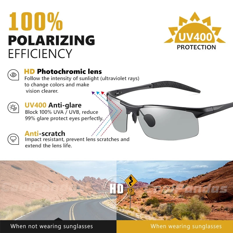 Photochromic sunglasses with polarized lens