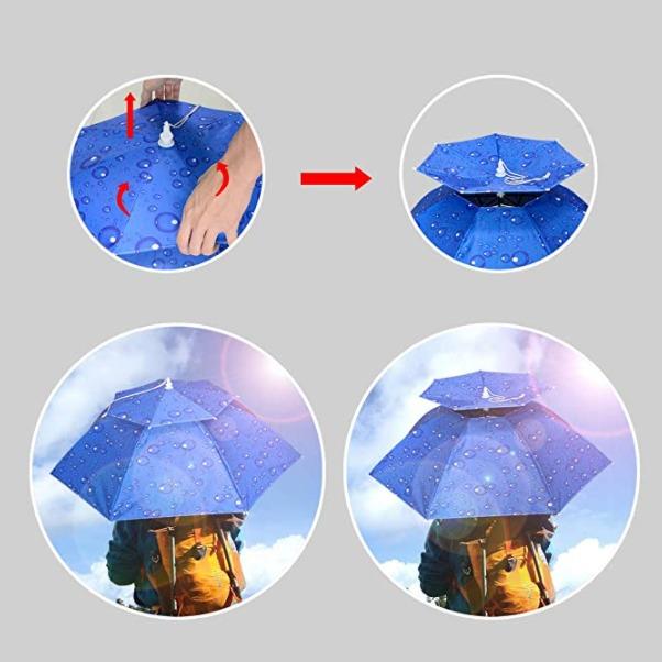 Double Layer Folding Compact Umbrella Hat